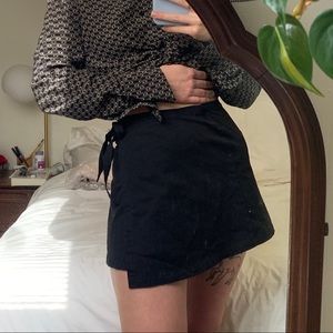 wrap cotton a line mini skirt